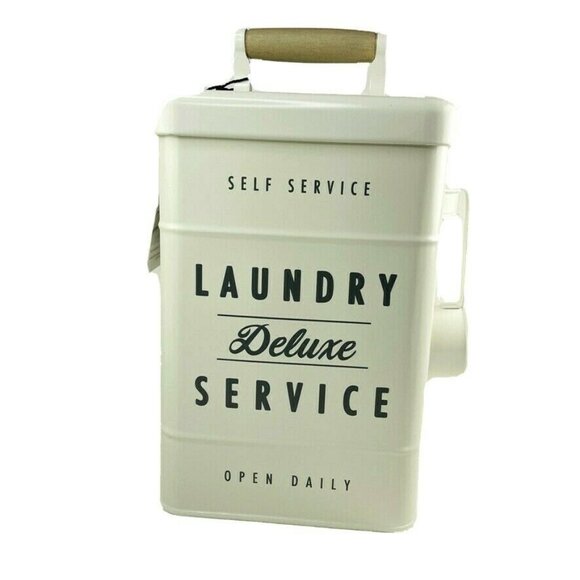 Farm House Laundry Powder Detergent Pod Powder Storage Tin Carbon Steel Large u - Picture 1 of 5